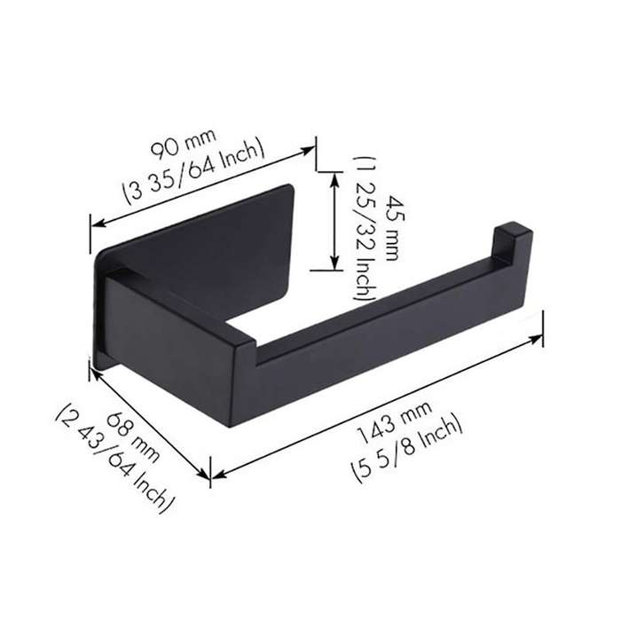 Toilet Paper Holder Matte Black, Roll Holders for Bathroom & Kitchen