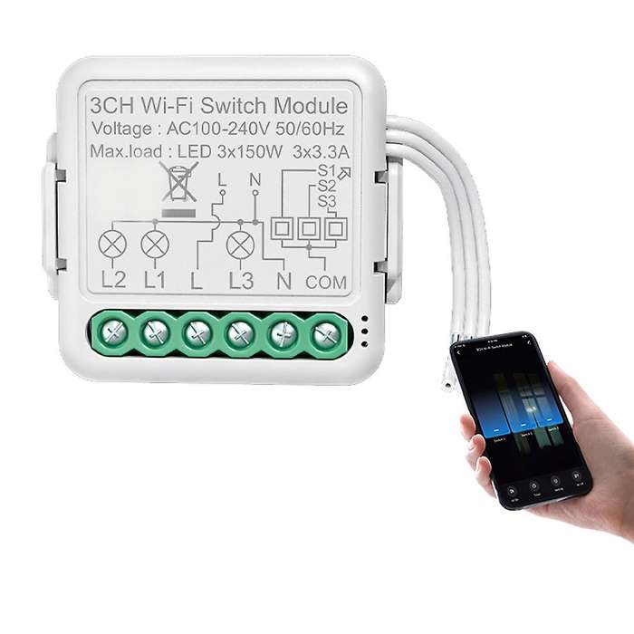 Tuya Wifi Switch Module with Dual Way Control, for Alexa,home(2 Gang)