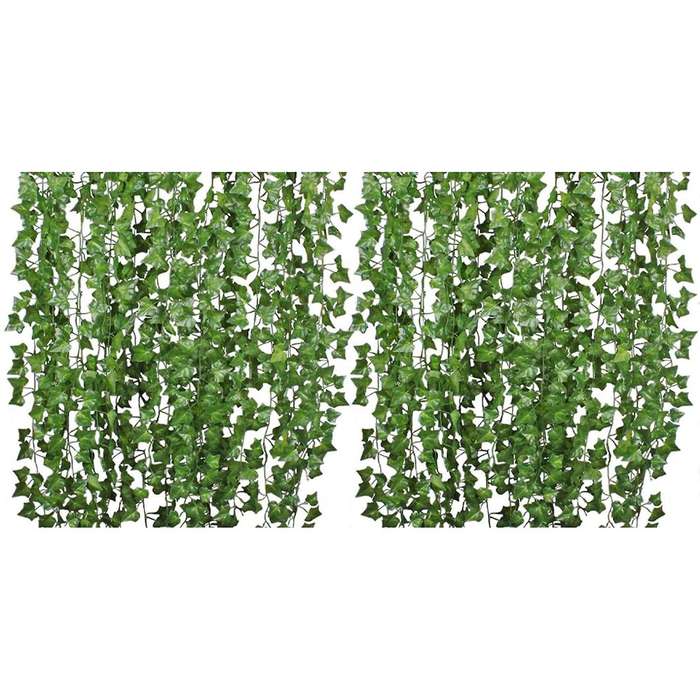 24pcs Artificial Ivy Vine Hanging Leaf Vine Family 84 Feet, Green