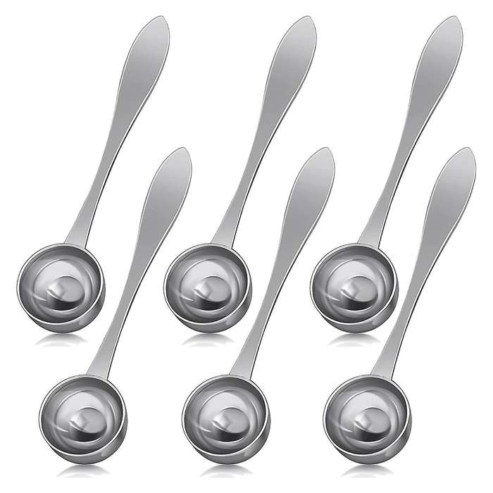 6 Pieces Coffee Scoop Stainless Steel Measuring Spoon Long Handle