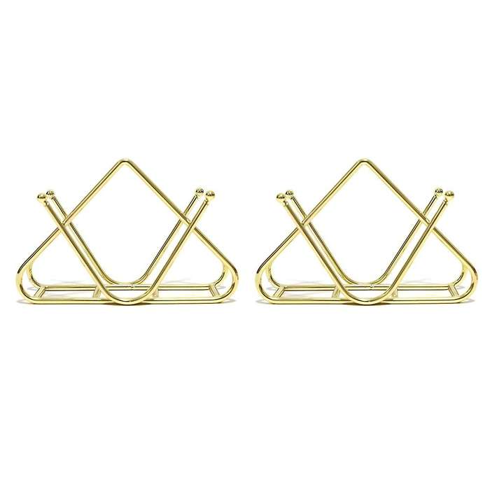 2pcs Napkin Holder Tissue Holder Organizer Shop Restaurant (gold)