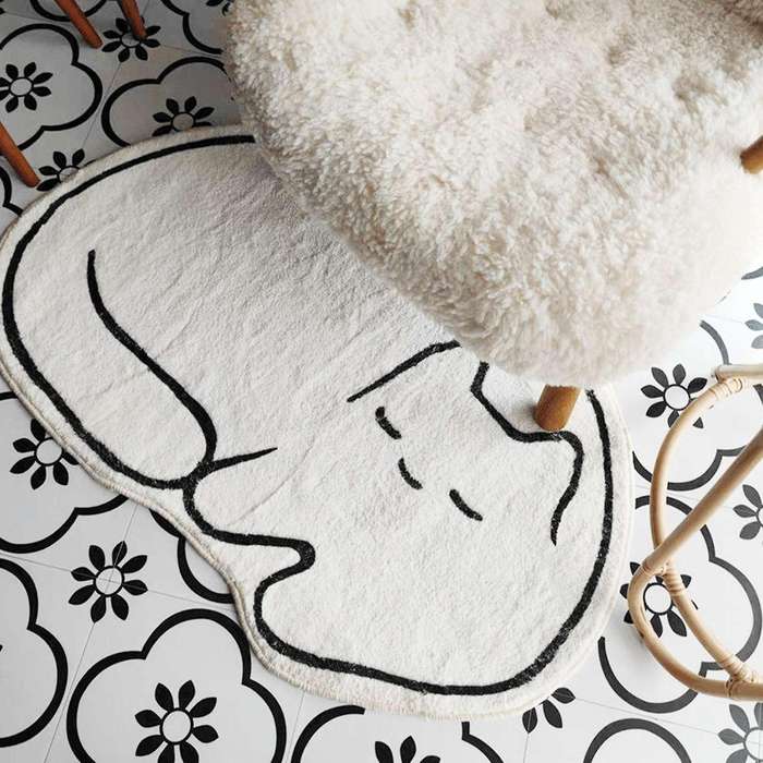 Cute Cat's Carpet In The Bedroom Furry Mat for Nursery Mat Decor A