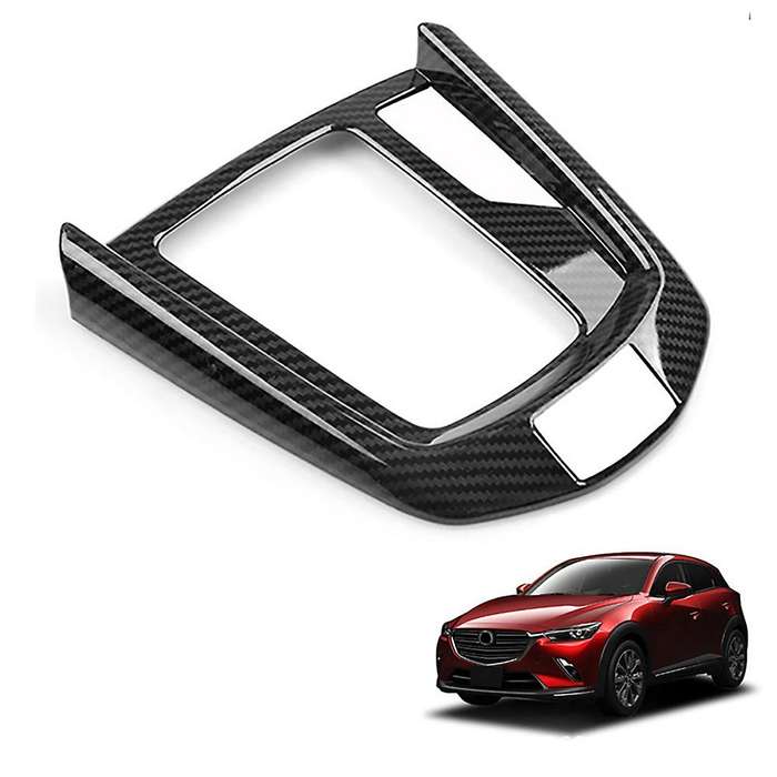 Carbon Fiber Abs Car Central Gear Shift Knob Panel for Mazda 2 Cx-3