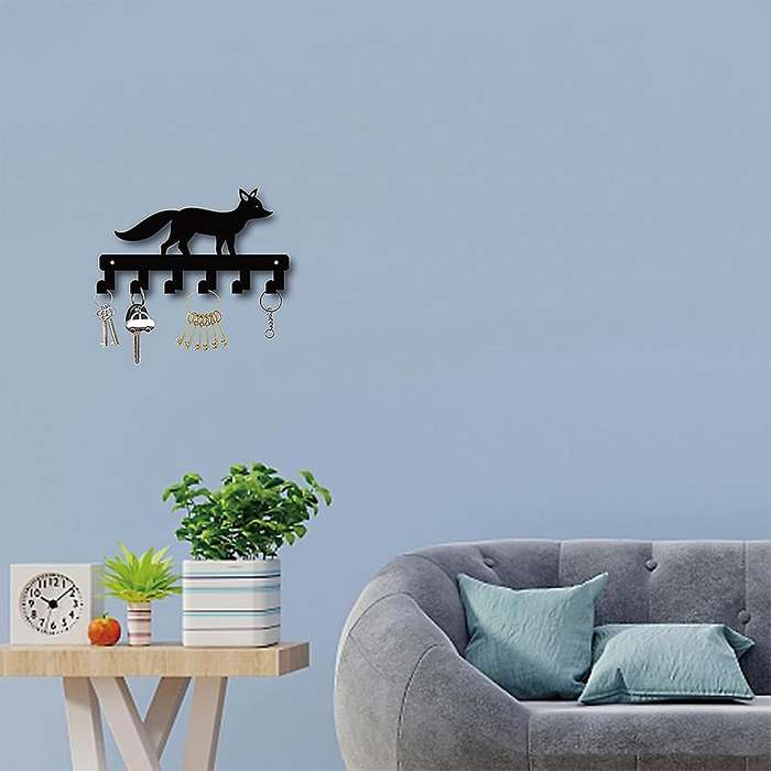Keychain Fox Animal Hanger with 6 Hooks for Kitchen, Living Room