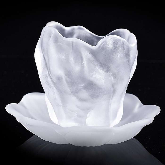 Petal Cup Mouth Crystal Tea Cup Office Home Tea Set Accessories B