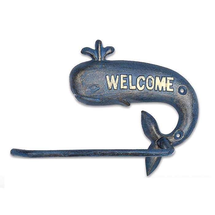 Cast Iron Paper Towel Holder Whale Paper Holder Coat Hook Holder