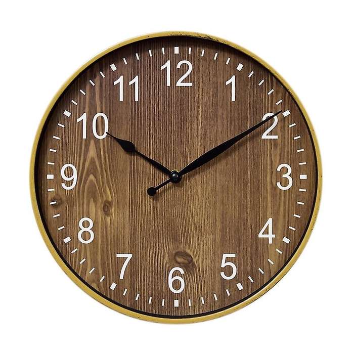 Silent Wood Grain Wall Clock, 3d Retro Wall Clock for Fashion/living