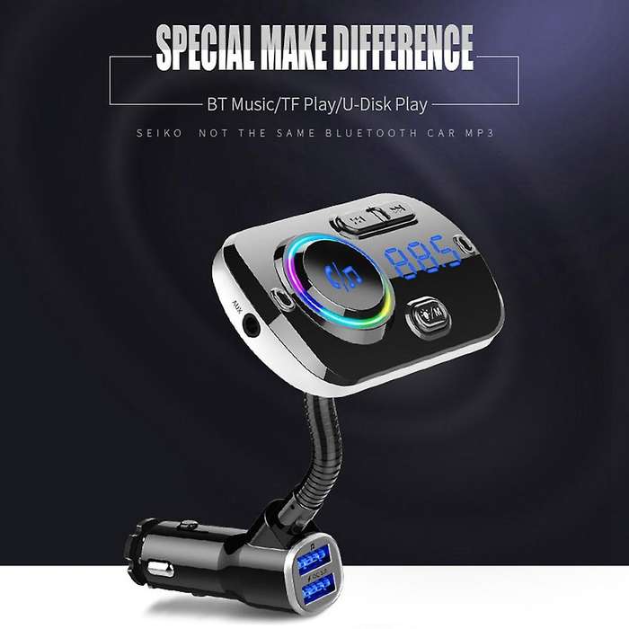 Bc49aq Bluetooth 5.0 Fm Transmitter Aux Car Mp3 Player Qc3.0 Charger