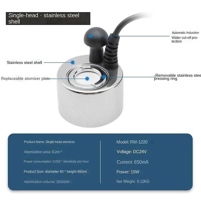 40x46mm Humidifier Ultrasonic Mist Maker 24v Atomizer Head Fogger