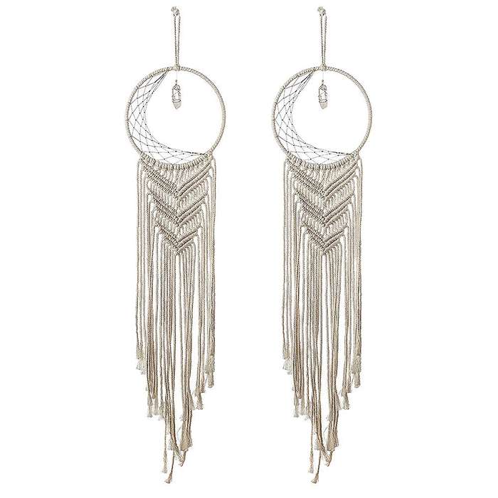 Macrame Wall Hanging Dream Catcher, Handmade Home Art Decorations