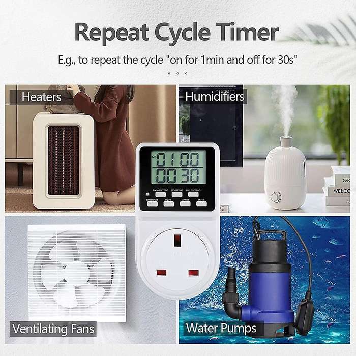 24 Hour Digital Electric Timer Plug Socket with Countdown Uk Plug