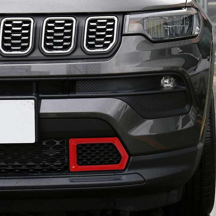 For Jeep Compass 2021 2022 Car Front Bumper Grille Cover,red