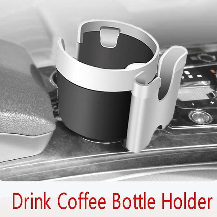 Car Cup Holder Air Vent Outlet Drink Coffee Bottle Holder Can Silver