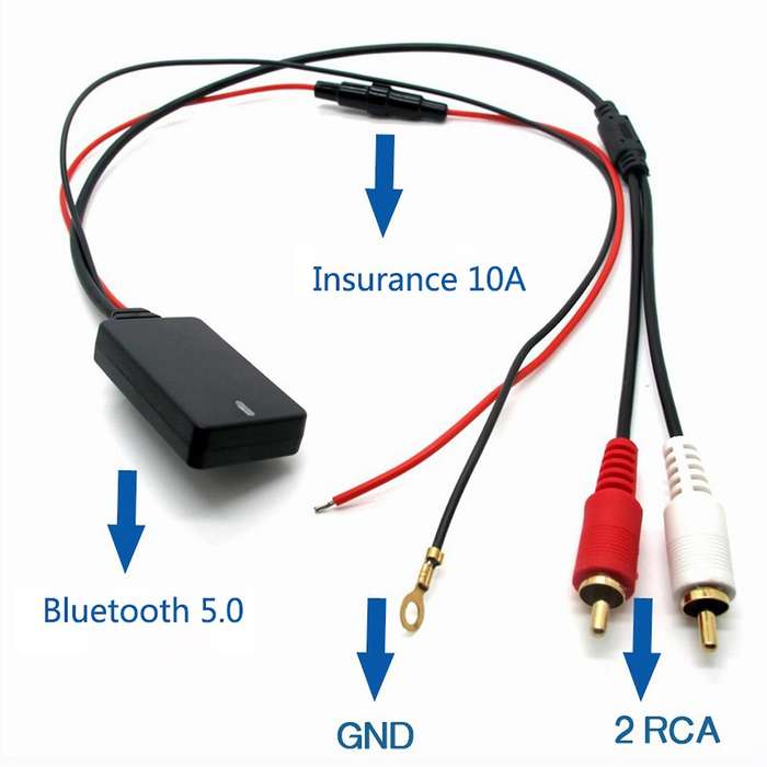 Universal Bluetooth Aux Receiver Module 2 Rca Cable Adapter