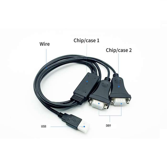 One-to-two-port Serialline Db9 Male Com 9-pin Rs232 Serial Line,male