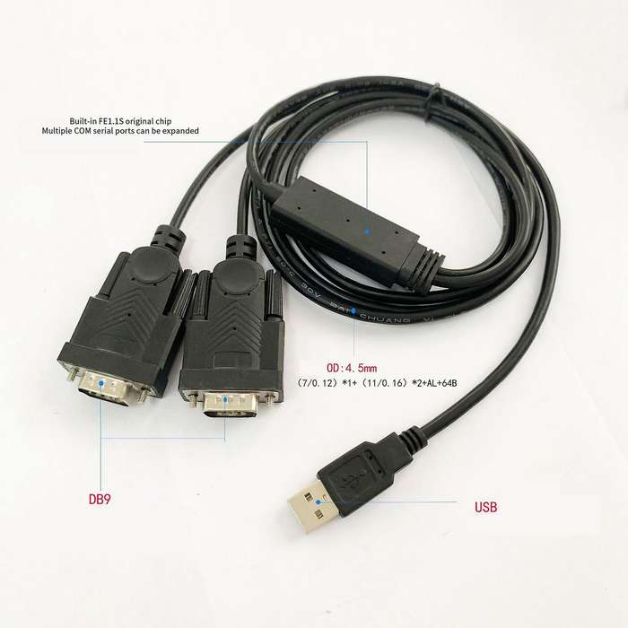One-to-two-port Serialline Db9 Male Com 9-pin Rs232 Serial Line,male