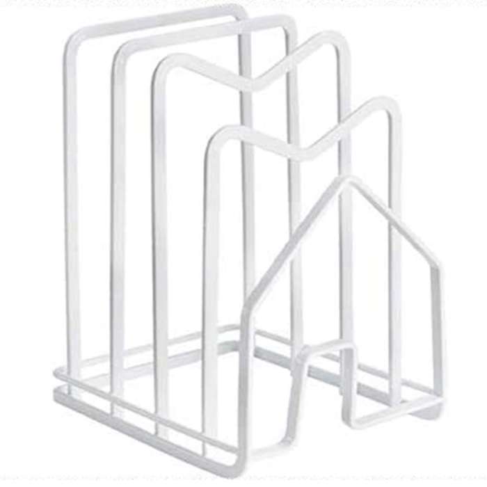 Cutting Board Holder Organizer Pot Pan Lid Rack Chopping Board-white