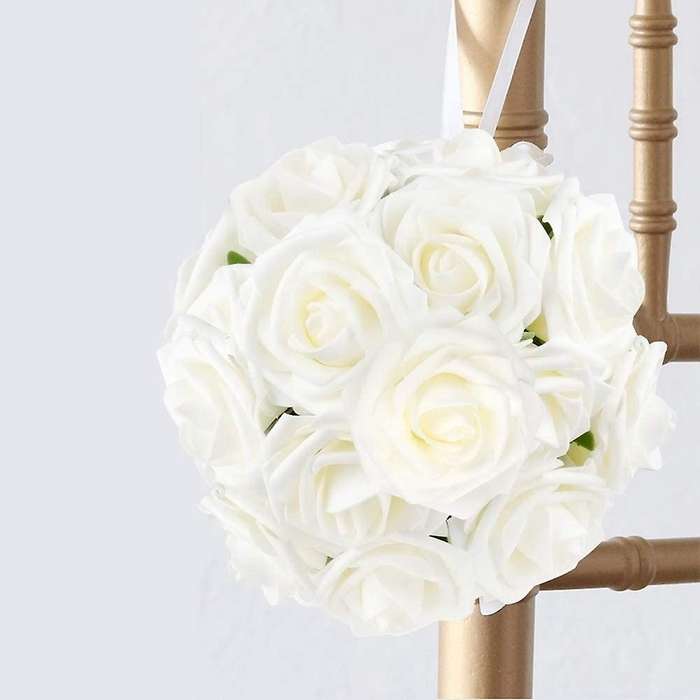 Artificial Rose Flowers, Beige Roses Real Touch Foam Fake Rose Bulk