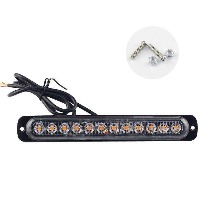 4pcs 12 Led Strobe Emergency Flashing Light 12v 24v Stroboscopes Drl