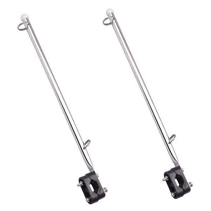 2x 14 Inch Flag Pole Holder Stainless Steel Rail Mount for Boat/yacht