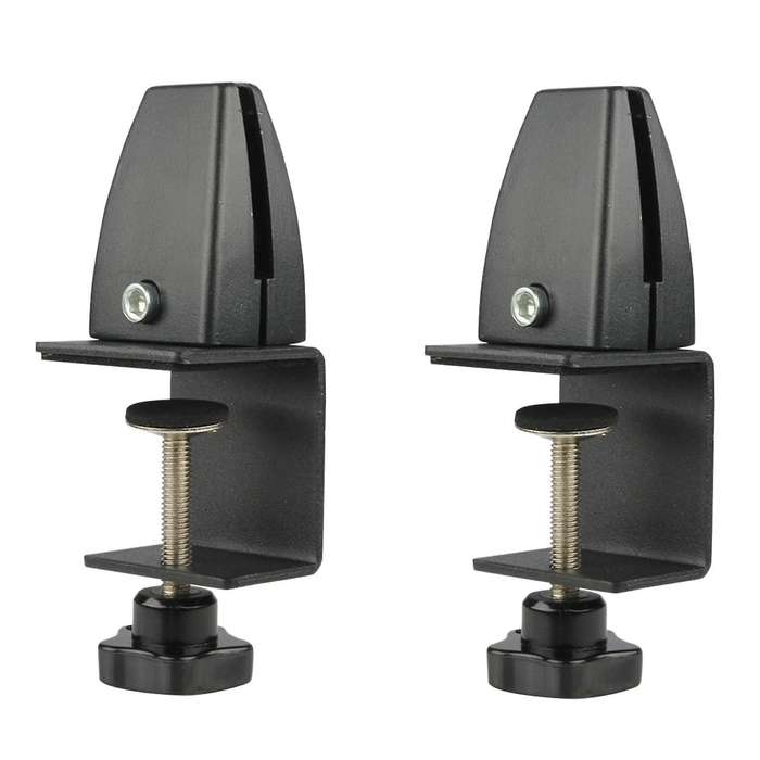 2 Pcs Office Desk Divider Clamp Privacy Screen Clip Holder -black