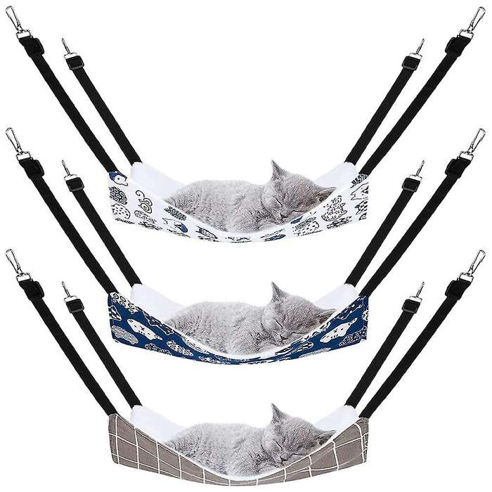 Reversible Cat Hanging Hammock with Adjustable Straps and Hooks L