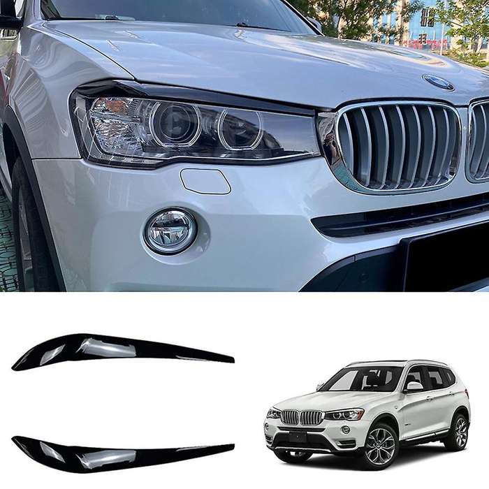 Glossy Black Headlights Eyelids Cover For-bmw X3 F25 X4 F26 2014-2017