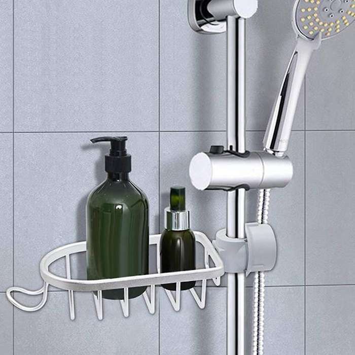 2pcs Aluminum Shower Storage Basket for Kitchen Bathroom Single A
