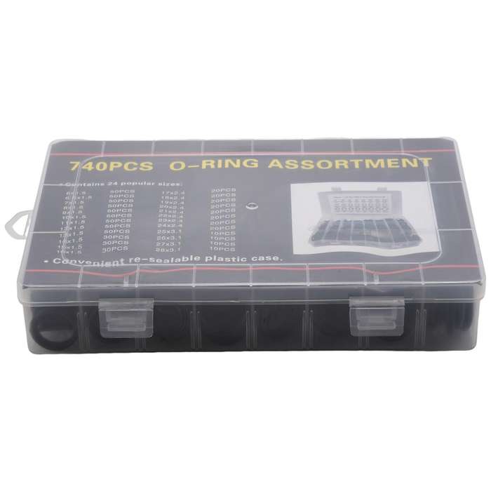 740pcs Nitrile Rubber O Ring Set with Hook Tools Sealing O-ring Kit