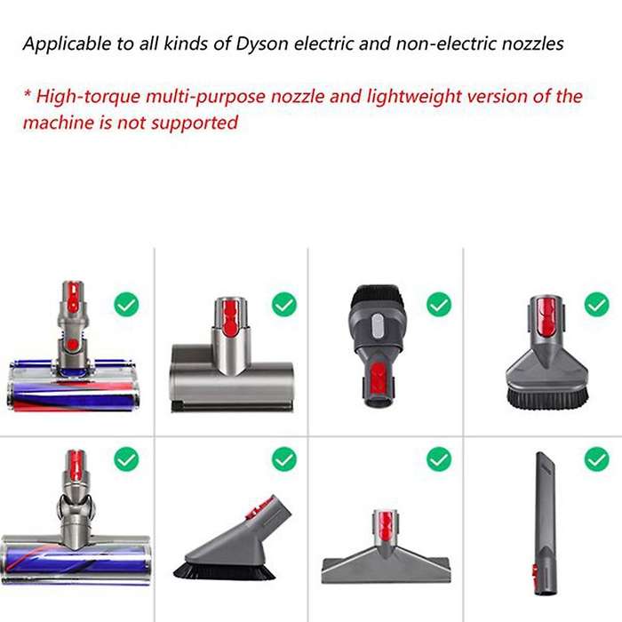 Led Lighting Adapter with Stiff Brush for Dyson V7v8v10v11 Brush Head