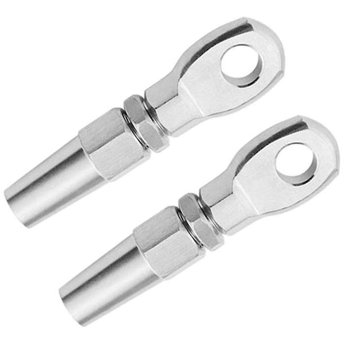 2pcs Marine Grade 316 Stainless Steel Eye Terminal Wire Cable Rope