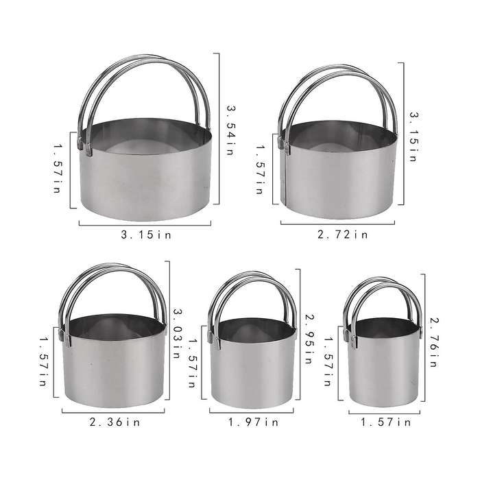 10 Pack Cookie Cutters,round & Square Biscuit Pastry Cutter