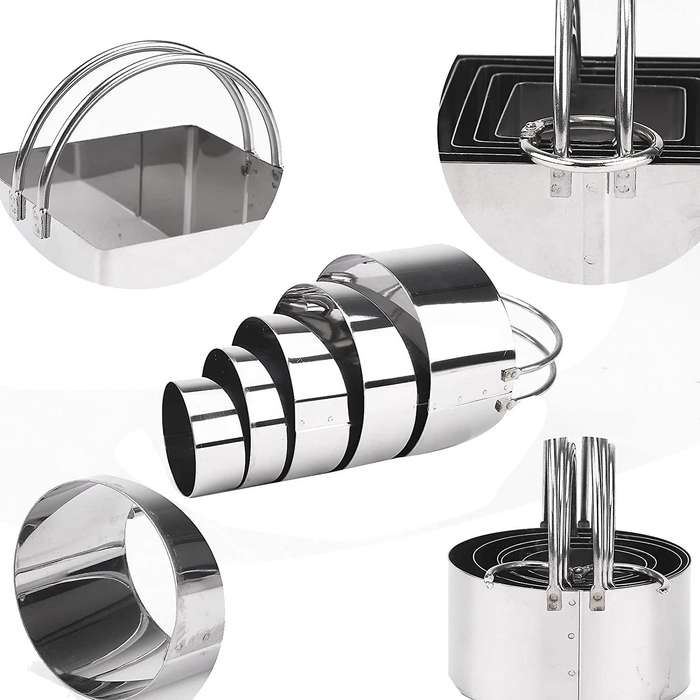 10 Pack Cookie Cutters,round & Square Biscuit Pastry Cutter