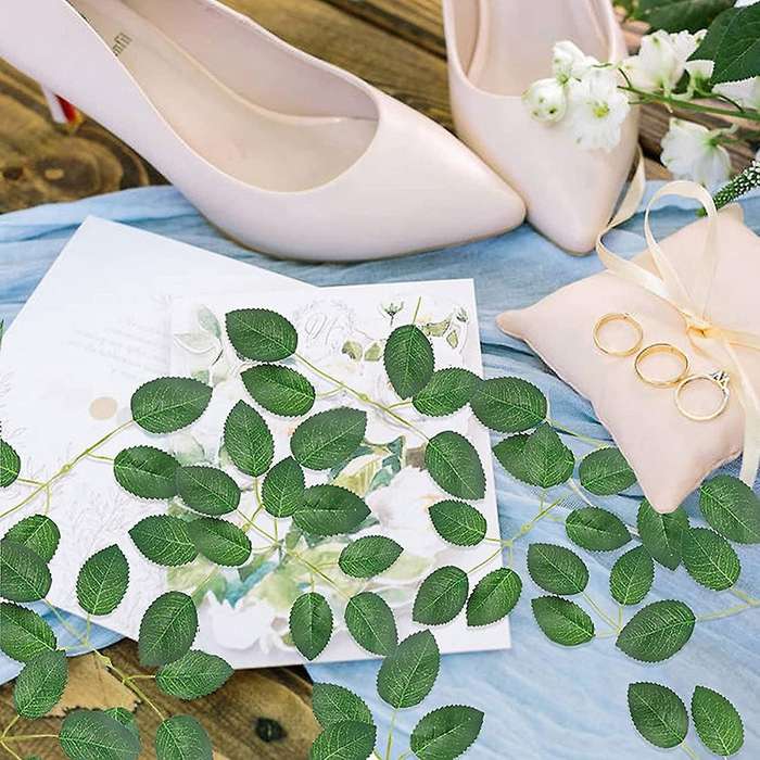 200pcs Bulk Rose Leaves Artificial Greenery Fake Rose Flower Leaves