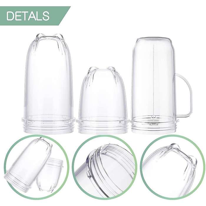 4pcs 22oz/16oz/12oz Cup and Cross Blade for Magic 250 Watt Blenders