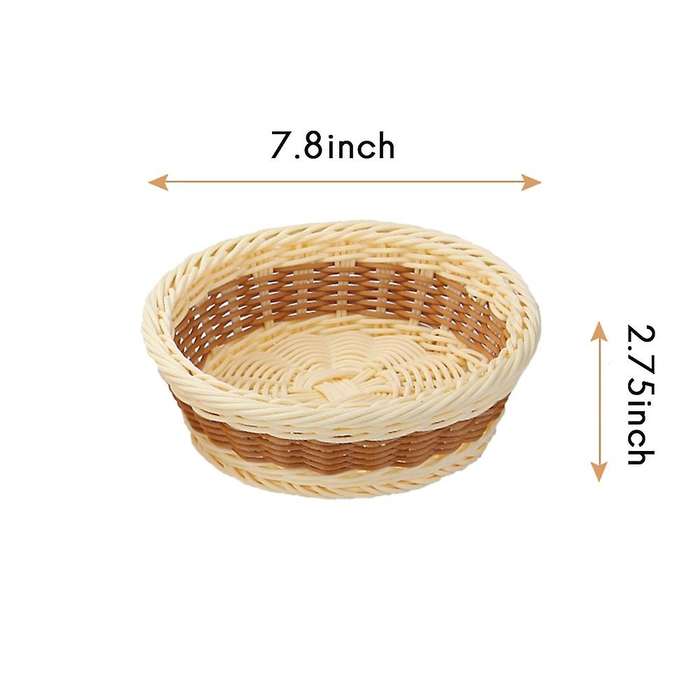 2 Pack Imitation Rattan Woven Breads Basket, for Food Serving,home(s)