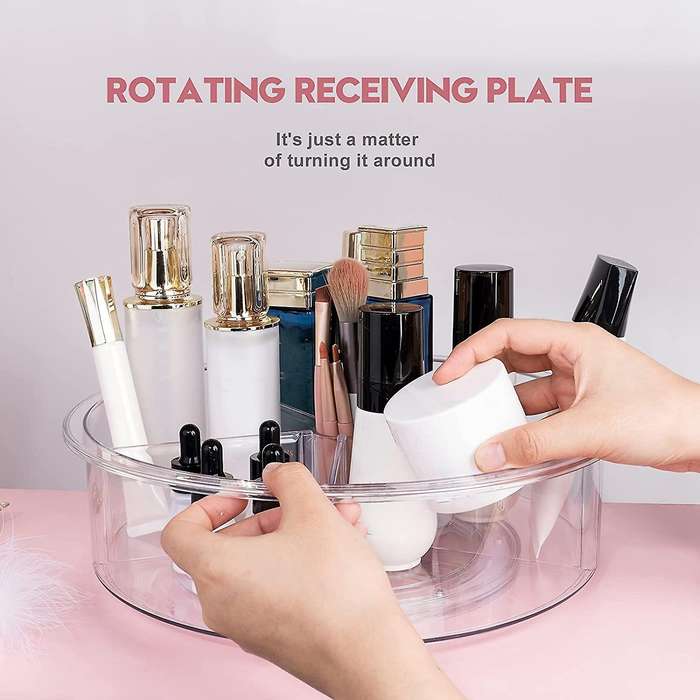 Round Plastic Storage Bin for Cabinet Kitchen 25x25x6.6cm