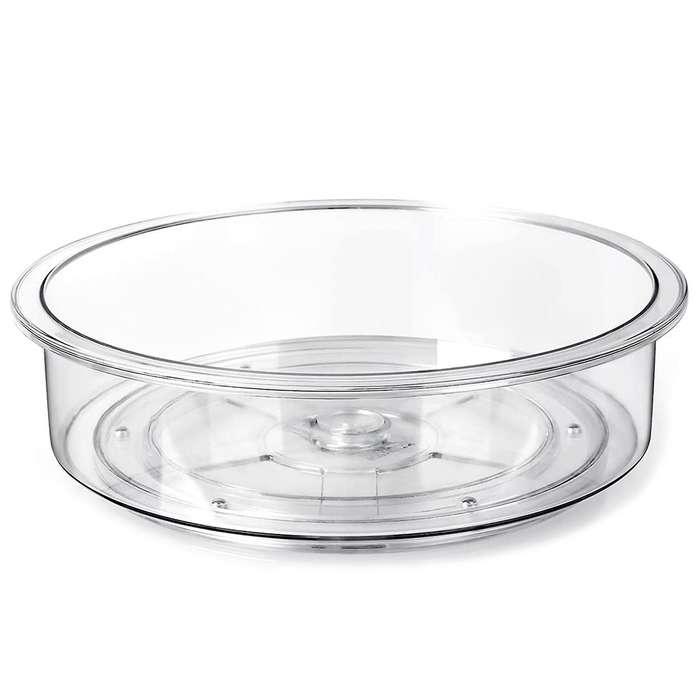 Round Plastic Storage Bin for Cabinet Kitchen 25x25x6.6cm