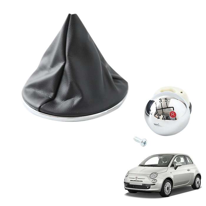 Manual 5 Speed Gear Stick with Pu Leather Boot for Fiat 500 2012-2018