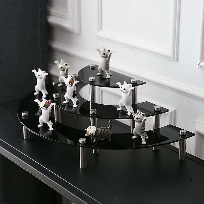 Black Removable Acrylic Cake Display Stand for Round Cupcake