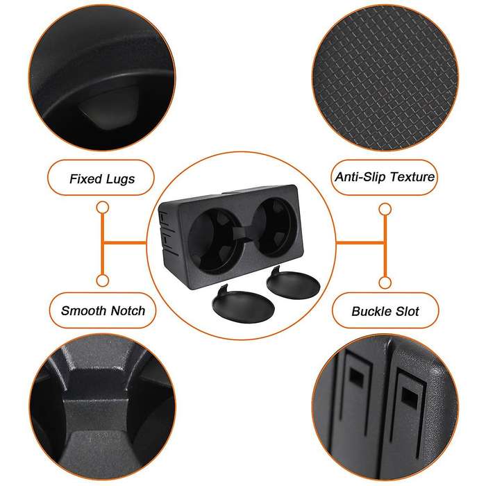 Console Dual Cup Holder Insert for 07-14 Gmc Sierra Yukon Cadillac