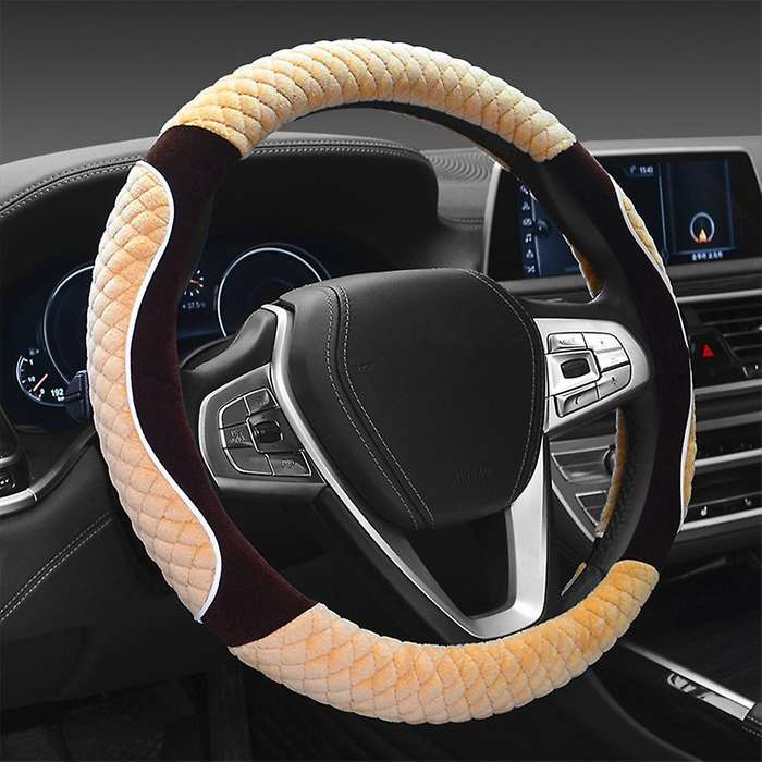 Universal 15 Inch Plush Car Steering Wheel Cover Non-slip Cover 3
