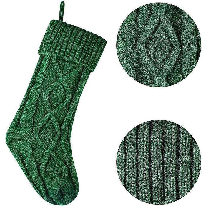 3 Pack Christmas Stockings Large Knitted Xmas Stocking 18 Inch