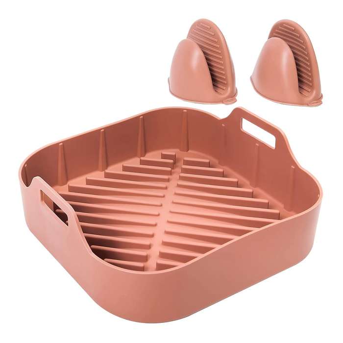 Air Fryer Silicone Pot with Gloves Air Fryer Baking Basket B