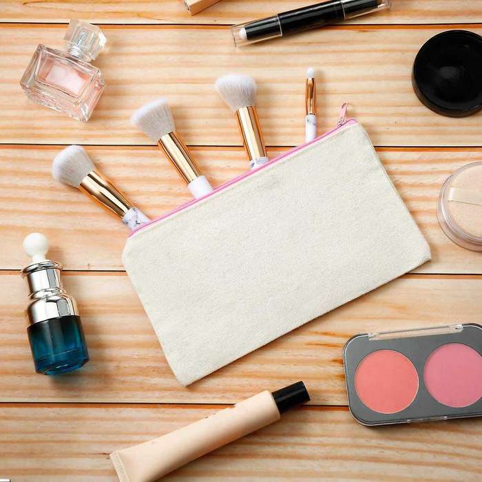 30pcs Canvas Makeup Bags Zipper Pouch Bags Diy Craft Bags for School