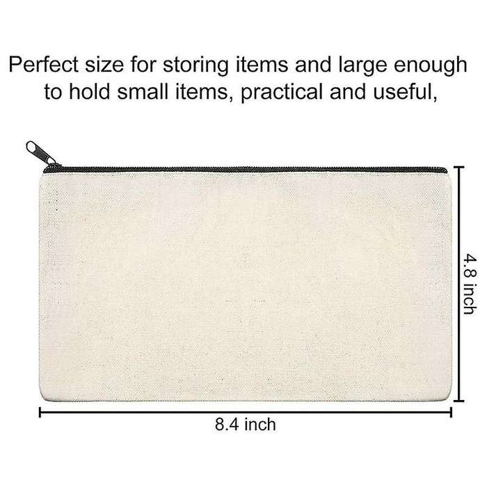30pcs Canvas Makeup Bags Zipper Pouch Bags Diy Craft Bags for School