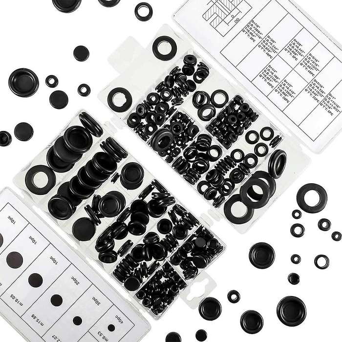 350 Pieces Rubber Grommet Assortment Kit for Automotive (2 Boxes)