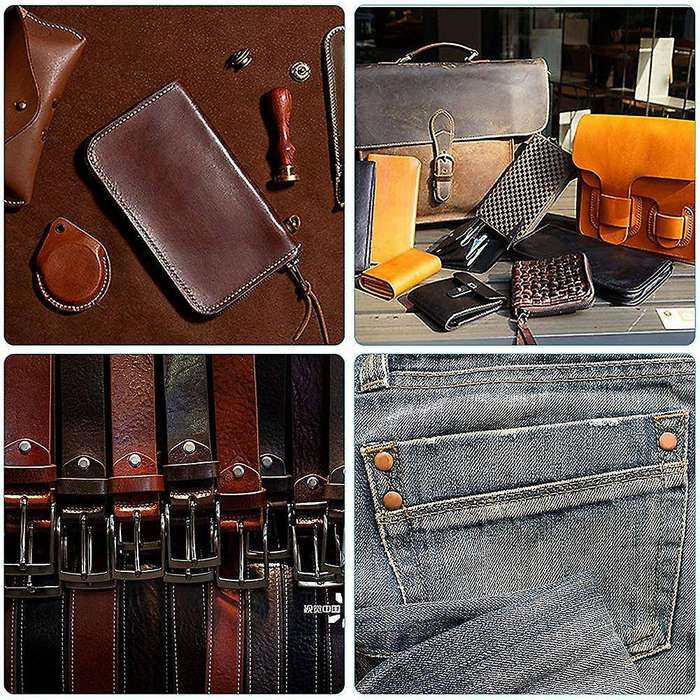 Copper Rivet and Burrs Kit,for Belts Wallets Collars Leather Working