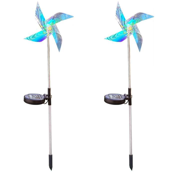Solar Outdoor Lights Pinwheels Decorative for Garden Pathway House