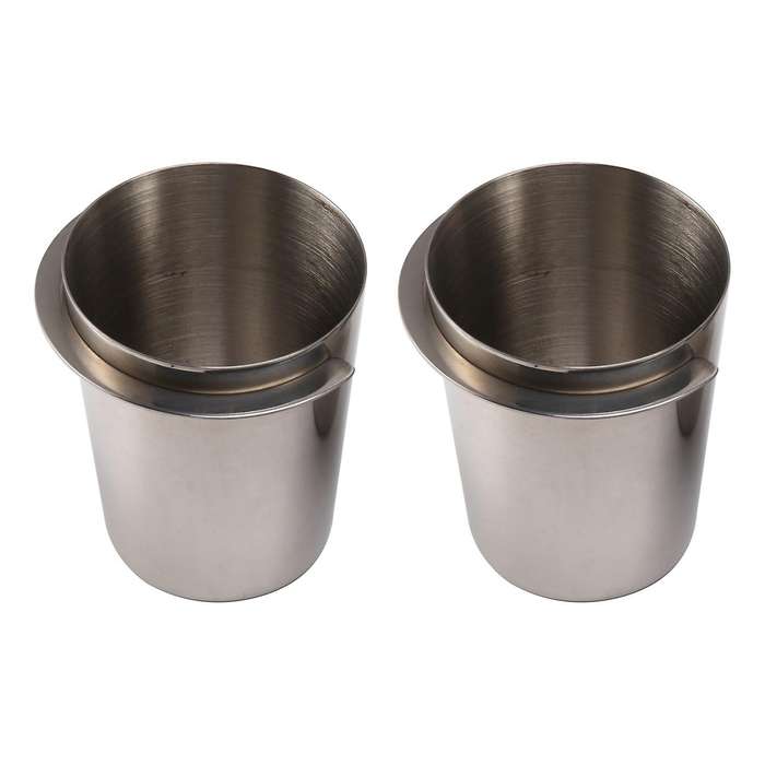 58mm Stainless Steel Dosing Cup Set,with Coffee Cleaning Brush,silver